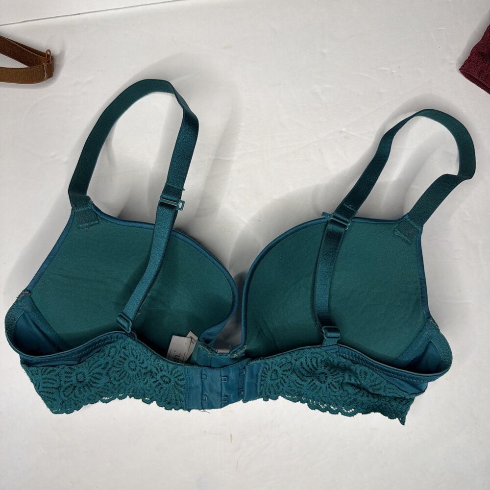 Auden Women’s 34C Bra The Daydreamer Push-up Lace Burgundy Teal Brown Padded - Picture 5 of 11